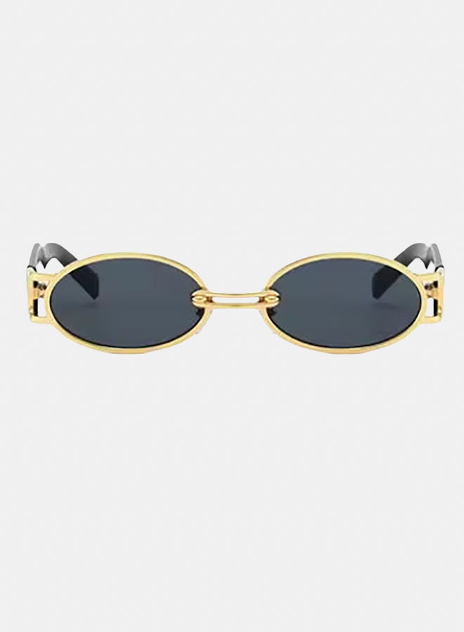 korico Altra Black X Gold Semi Rimless Oval Sunglasses - Image 2